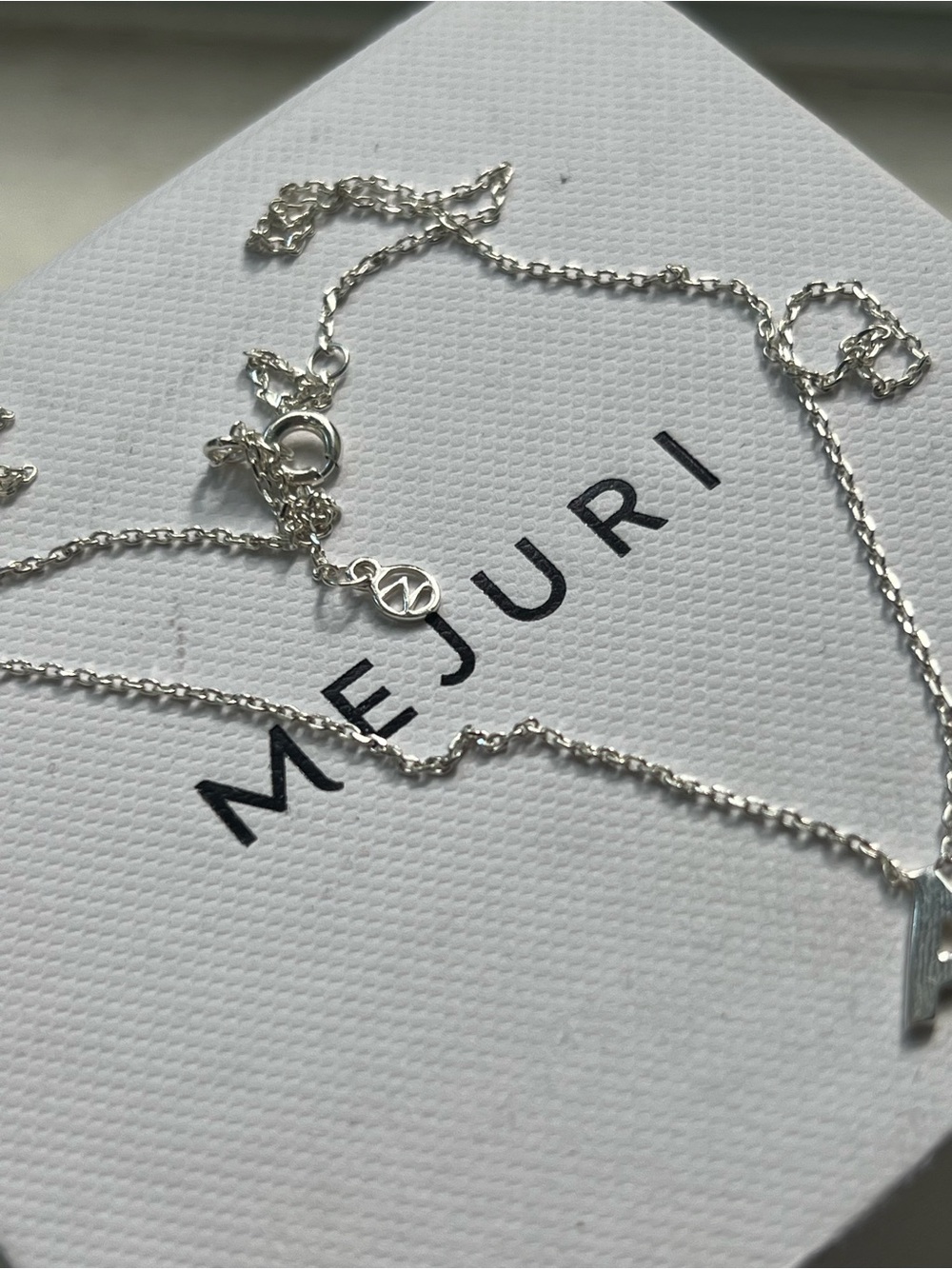 Mejuri Silver “A” Necklace - Picture 4 of 5